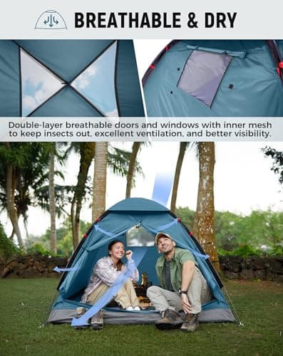 KingCamp 2-3 Man Camping Tent Waterproof 3000mm,Lightweight Dome Tent,Blue — view 5