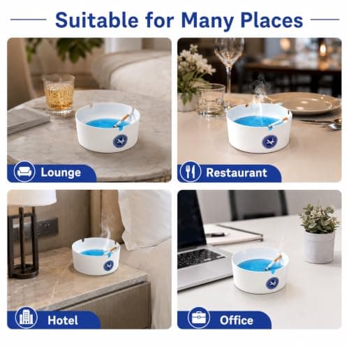 Disposable Ashtray 25 Pack, Water Activated Smokeless Ashtray, Portable Stackable Cigarette Ash Holder, Ashtray for Home, Hotel, Bar, Restaurant & Outdoor Smoking Areas — view 4