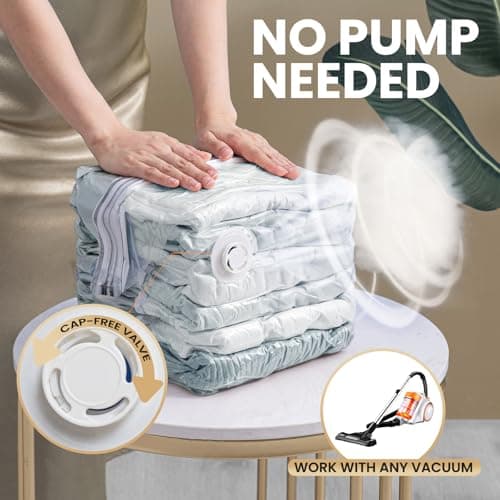 TAILI Extra Large Vacuum Storage Bags Cube 8 Jumbo (3Jumbo +5Medium), Cream — view 6