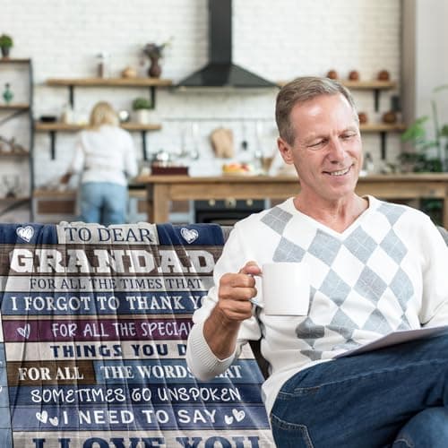 Dozon Grandad Gifts, Grandad Blanket 150x130cm, Grandad Birthday Gifts — view 4