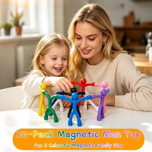 PICKSMOCUB 20PCS Magnetic Fidget Toys for Kids Magnetic People Sensory Travel Toys for Stress Relief Bendable Magnet Men Fridge Magnets Desk Fidget Toy for Boys Girls Classroom Gifts — view 2