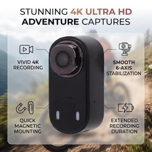 Sxhlseller Magnetic 4K Action Camera Clip On Wearable Camcorder — view 4