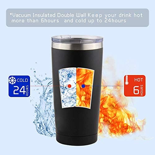 Sivaphe Travel Mug with Straw, Insulated Beer Drinking Glasses Tumbler Stainless Steel Men Camping Coffee Cup Double Wall Vacuum Stemless 20OZ / 550ML Black — view 3