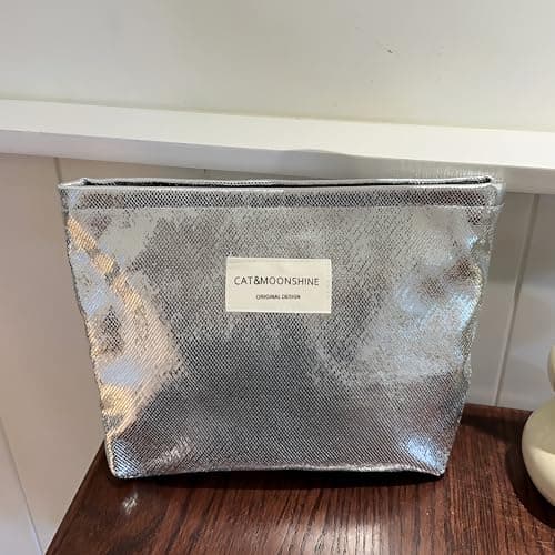 NICECONE Shiny Glitter Makeup Bag - Sparkly Bling Double Layer — view 5