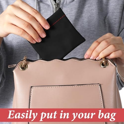 4pcs Earphones Case Pouch Headphone Bag Pu Leather Earphone Black Snap Closure Pouch Small Pouches for Purse Headphones Storage Organizer Soft for Usb Keys Coins Jewellery Accessories — view 5