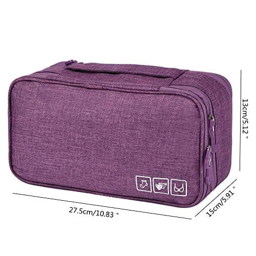 Bansga Bra Organizer Bag Underwear Pouch Waterproof Personal Garment Bag Case (purple) — view 6