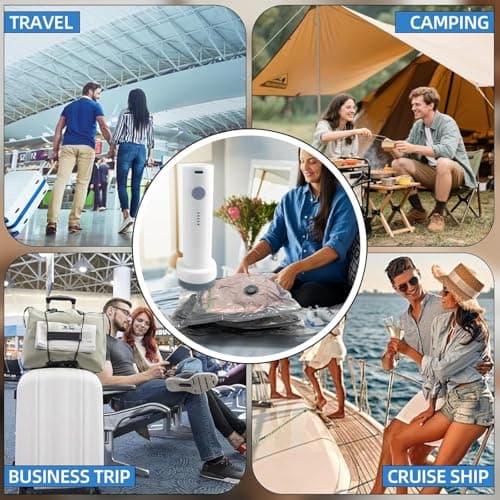 Cordless Electric Vacuum Pump for Vacuum Storage Bags Travel Air Pump，Portable USB Pump for Vacuum Seal Bags – Ideal for Bedding/Clothes（Storage Bags Not Included） — view 5