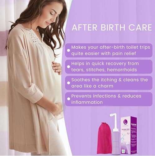 XL 17oz laphang Portable Bottle 500ml Purple Bottle Bidet with Waterproof Pouch and Cap – PP + TPR, Leak Proof & Scratch Resistant –Perineal Clean for Postpartum Hemorrhoids Healing, Maternity Kit — view 4