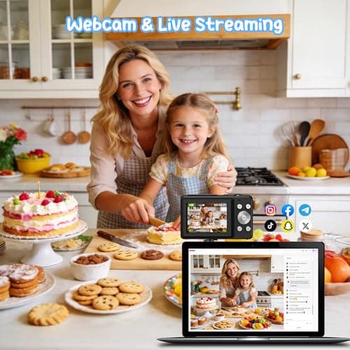 Digital Camera 1080P 44MP Vlogging Camera for Kids Teens, FHD Compact Portable Photo Camera with 2.4" Screen 16X Zoom, Anti-shake Mini Camera for Beginners Students Boys Girls-Black (No SD Card) — view 6