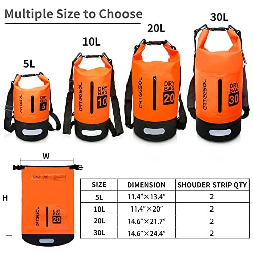 Blackace arteesol Waterproof Dry Bag 5L 10L 20L 30L Waterproof Bag with Long Adjustable Handle for Kayaking Boat Excursion Canoe/Fishing/Rafting/Swimming/Snowboarding — view 2