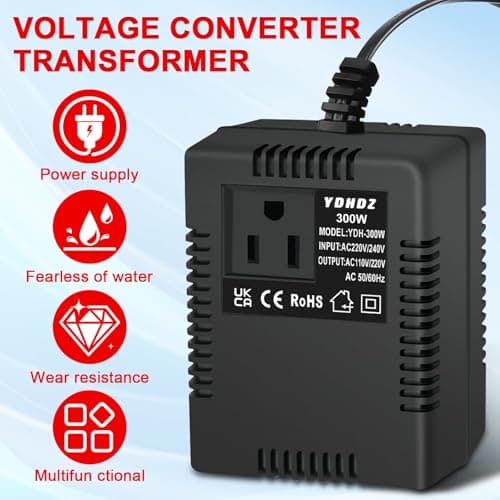 300W Step-Down Power Supply voltage converter 220V/240V to 110V/120V(UK Plug), Smart and Efficient Temperature-Protected Adapter, Suitable for WiFi, POS Machines and Power Bank — view 6