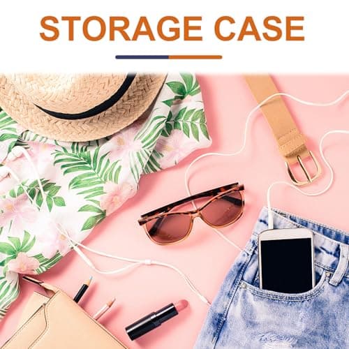 FUOYLOO Portable USB Cable Organizer and Storage Case for Earphones and Chargers, Lightweight Oxford Cloth Bag Suitable for Travel with Power Bank and Charger Accessories Black — view 3