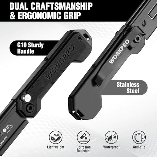 WORKPRO Folding Utility Knife with 10 SK5 Blades, Box Cutter with Belt Clip — view 2