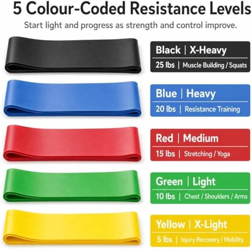 Physioworx Resistance Band Women Flat Exercise Bands 1.2m Yellow X Light — view 4
