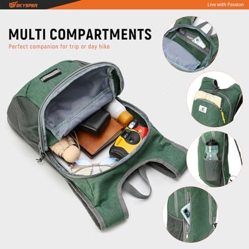 SKYSPER 10L Hiking Backpack Lightweight Packable Back Pack Small Travel Daypack for Women Men Foldable Outdoor Rucksack — view 3