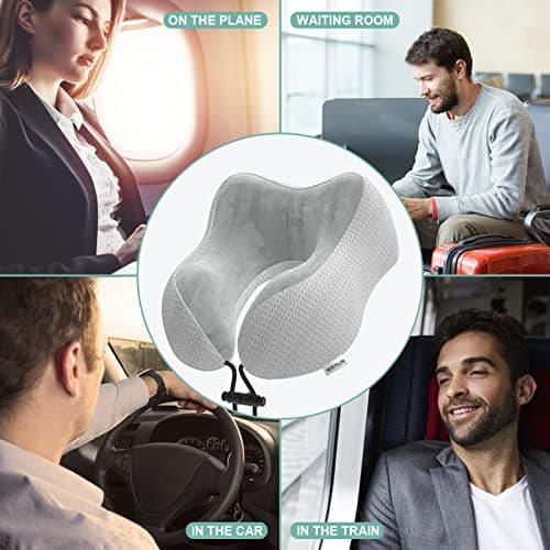 Yomisee Travel Pillow Neck Pillow for Travel Airplane Memory Foam Flight Pillow for Cars, Trains, Home, Offices — view 6