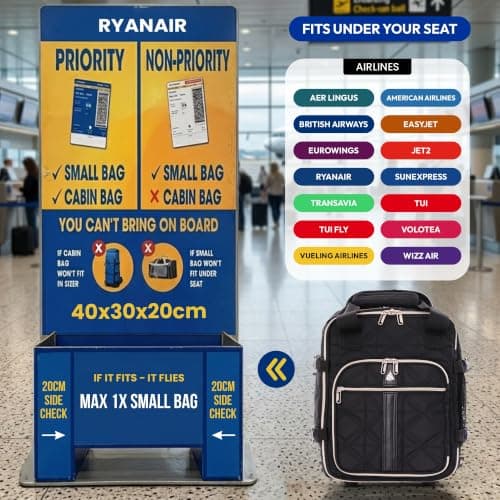 Aerolite Premium 40x30x20 Ryanair & Wizz Air 2 Wheel Trolley Backpack Bag — view 3