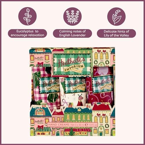 Heathcote & Ivory Hand Creams 3x 30ml, Moisturiser, Festive Fragrance, Shea Butter, Vitamin E, Travel and Pocket Size, Vegan and Cruelty Free, Beauty Gift For Her, Christmas Stocking Filler — view 3