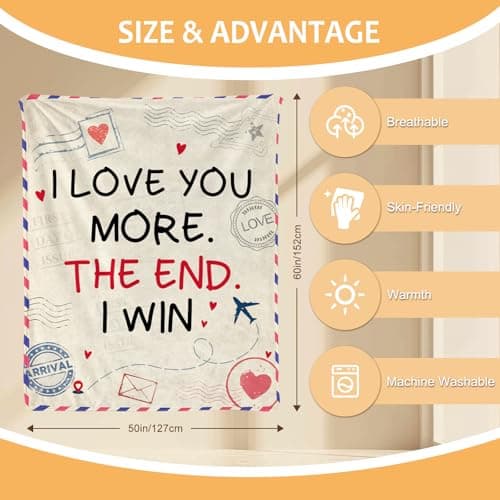 Yasrlvun Anniversary Wedding Blanket Gifts for Couples, Love Blanket 152x127cm Valentine's Day Wedding Anniversary Cozy Warm Throw Blanket for Wife Husband Girlfriend Boyfriend — view 2