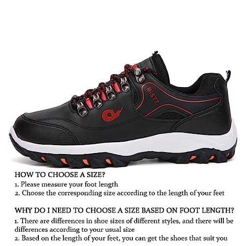 JiuQing Men's Hiking Shoes Low Rise Outdoor Travel Shoes Lightweight Casual Camping Walking Sneakers,Black,7 UK — view 3