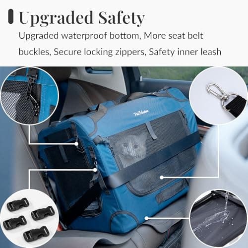PetMasion Extra Large Rolling Cat Carrier with Wheels, Soft Sided Pet Dog Carrier on Wheels for Big Cat 20lbs+ 2 Cats, Car Travel Portable XL Wheeled Bag 25"x16.5"x20.5" — view 3