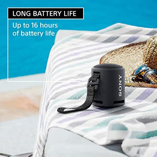 Sony SRS-XB13 Wireless Extra Bass Portable Compact Bluetooth Speaker with 16 Hours Battery Life, Type-C, IP67 Waterproof, Dustproof, Speaker with Mic, Loud Audio for Phone Calls/Work from home (Black) — view 4
