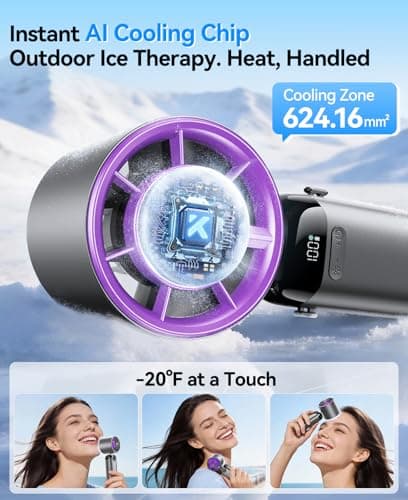 KIMMOO Handheld Portable Turbo Fan with Ice Cooler, Powerful 21000 RPM, Speed (1-199), Up to 14Hrs Cooling, Rechargeable Personal Fan, Small Pocket Hand Fans for Travel/Outdoor/Home/Office (Grey*2) — view 3