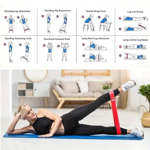 Resistance Bands Set of 5, TPE Elastic Bands with 5 Resistance Levels (Light to X-Heavy)，Suitable for Men and Women, Home Gym, Yoga, Pilates, Stretching and Physio Therapy — view 2