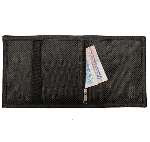 Slim Fabric RFID Wallet for Men UK, Minimalist Thin Wallet with Zip Pocket and Note Compartment, Compact Front Pocket Wallet for Cards, Cash, Lightweight Everyday Wallet for Work, Travel and Daily Use — view 5