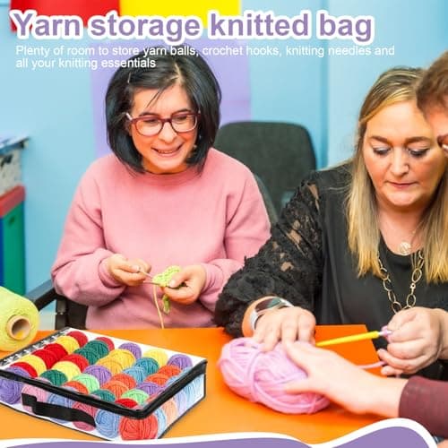6 Pcs Yarn Storage Knitting Bag, Dust-Proof Wool Storage Bag Clear Clothes Bags Organizer Clothesbed Quilt Organizer Knitting Organizers with Zips for Skeins of Yarn — view 4