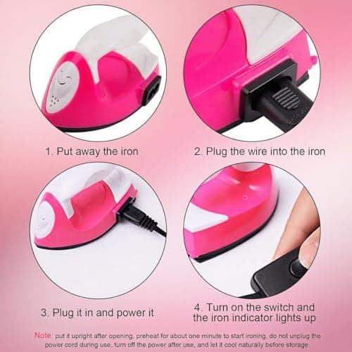 Mini DIY Craft Electric Iron, Pink — view 3