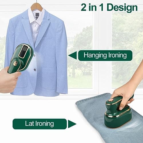 AUAUY Mini Steam Iron, 1000W Portable Handheld Travel Steam Iron(Green) — view 5