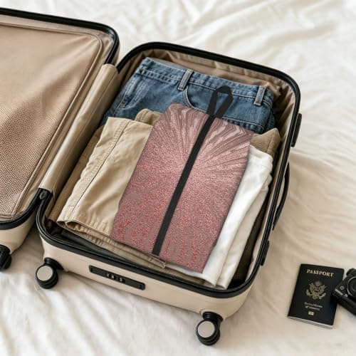 Rose Gold Pink Print Waterproof Shoe Bag Travel Bag with Carry Strap Storage Bag Versatile Cosmetic Bag-2pcs — view 6