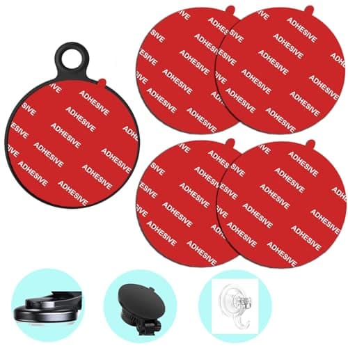 D.SKING 4 Pack 2.76"(70mm) Very High Bond Sticky Adhesive Replacement,Circle Double Sided Pads Gule for Dashboard/Windshield Suction Cup Phone Holder Car DVR Home Suction Hooks GPS Navigation (Red)