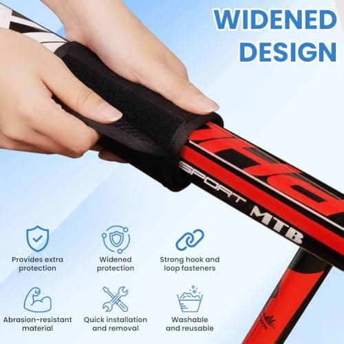 AOOWU Bicycle Frame Protector with 4 Different Sizes, Bike Racks Carbon Frame Protection, Bicycle Carrier Accessory, Transport Protection for Bike Racks, Chainstay Guards, Anti Rub and Scratch, Black — view 6
