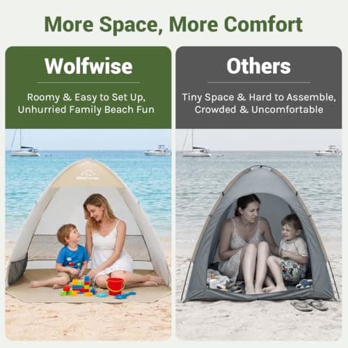 WolfWise Pop up Beach Tent, 1-2 Person Sun Shade Instant Setup for Outdoor — view 3
