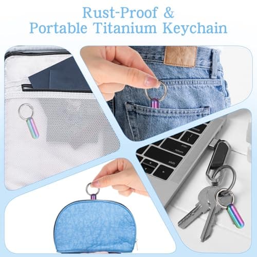 Ptwola Small Pill Case Keychain Tiny Portable Carabiner Clip Pill Holder Bottle Micro Waterproof Metal Pill Container Mini Emergency Medicine Organizer for Outdoor Camping Travel Purse Pocket(Black) — view 6