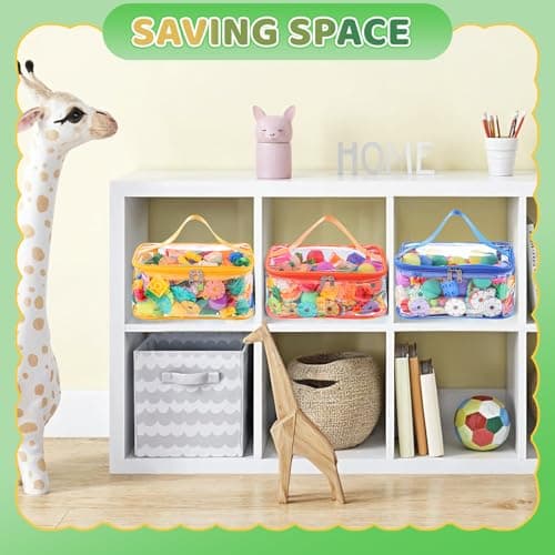 4 Pack Clear Toy Storage Bags, PVC Waterproof Toy Organizer, Colorful — view 5