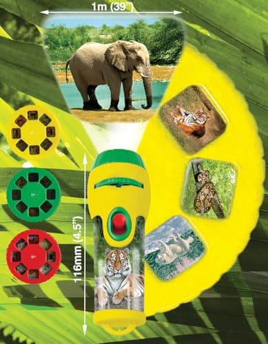 Brainstorm TOYS Animal Torch and Projector – 24 Wildlife Images, Projects Clear Pictures Up to 1 Metre Wide, Interactive Educational Kids Flashlight Toy — view 6