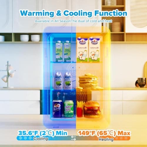 MoraRise 22L Mini Fridge, 28Cans Portable Cooler & Warmer Small Fridge — view 3