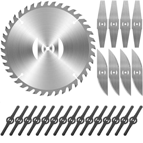 36Pcs Cordless Strimmer Blades Replacement Accessories,30 Pcs Plastic Grass Trimmer Blades and 6pcs Brush Cutter Blade Metal Blade,Lawn Strimmer Acces — view 4