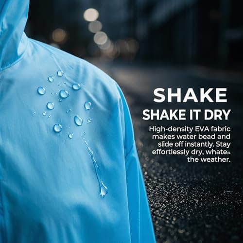 NIFTYY 2 Pack Reusable Raincoats for Adults, Waterproof Rain Ponchos with Hood for Women & Men, Lightweight Emergency Rain Jacket for Outdoor Travel, Theme Parks & Hiking (White+Blue) — view 4