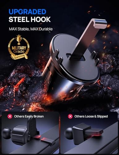 2026 Newest Car Phone Holder Air Vent, Upgrade Hook Clip Mobile Phone Holder for Cars, 360° Rotable Car Phone Mount, Handsfree Phone Cradle for iPhone 15 14 13 12 Pro Max All 4''-7'' Smartphones — view 2
