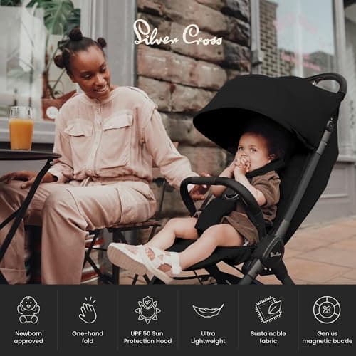 Silver Cross Clic 2 Compact Stroller & Travel Bag, Birth to 22kg, Space — view 6