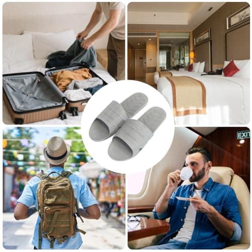 AffeGifts Foldable Shower Slippers, Portable Travel Slippers Foldable Sandals Quick Dry Non Slip House Bathroom Shower Slipper (Grey, UK Footwear Size System, Adult, Men, Numeric Range, Medium, 7, 9) — view 5
