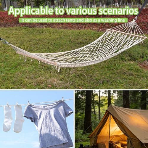 Nylon Rope, Tent Guy Ropes, 8 Fluorescent Green Guy Lines for Camping, 400 cm Length and 0.4 cm Diameter Nylon Cord — view 6