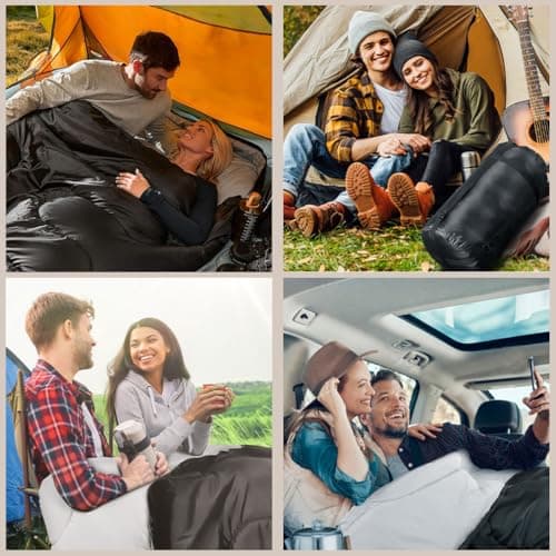 Double Sleeping Bag, Extra Large 3-4 Season Lightweight,Waterproof Indoor & Outdoor Use for Adults & Kids, Premium Sleeping bag for Hiking, Backpacking and Camping (Red) — view 6