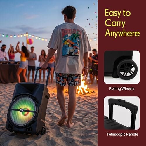 Pyle Bluetooth PA Speaker System, 12" Subwoofer, Indoor/Outdoor, 1200W — view 5
