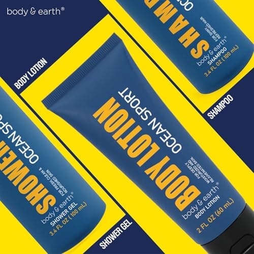 BODY & EARTH Spa Gifts for Men Toiletry Gift Set 3Pcs Ocean Shower Gel Kit — view 3