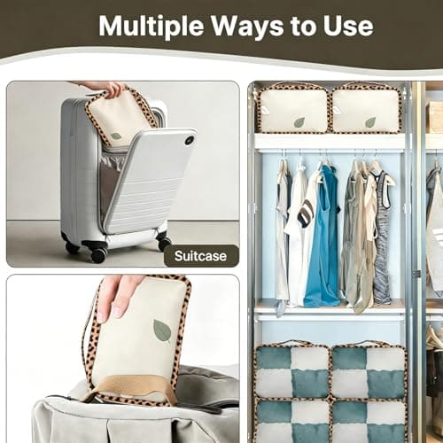 Medium Packing Cubes 6 PCS, 30x28x12CM Same Size Suitcase Organiser Bags, Mesh Packing Cubes for Suitcases Medium Set Only (Leopard Print, 6 x M) — view 4